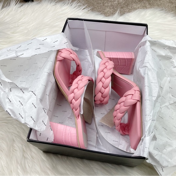 New Dolce Vita Paily Chunky Braided Block Heel Slide Sandal in Rose Stella - Picture 8 of 10